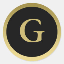 G:: Elegantes Gold Monogrammg und schwarzer Aufkle