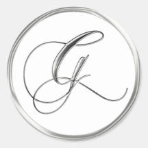 G-Monogramm-Buchstabe-Splitter auf weißem Hochzeit Stickers