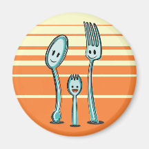 Gabel + Spoon= Spork Kühlschrankmagnete