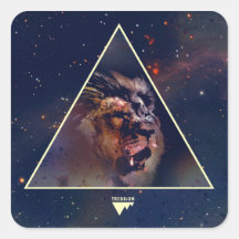 Galaxie-Dreieck-Löwe-Kopf - Trendium authentisch Sticker