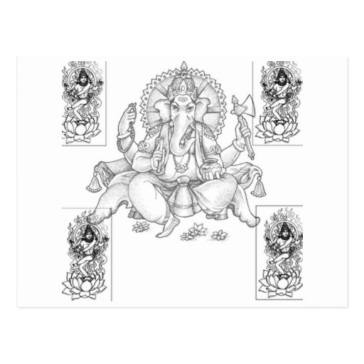 Ganesh und shiva postkarte