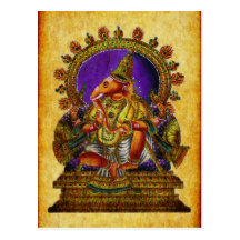 Ganesha Deva Antike Postkarte