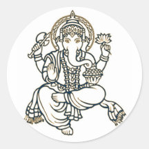 Ganesha hindische Gottheits-Gott Runde Sticker
