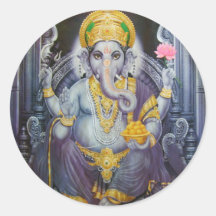 Ganesha Runde Aufkleber