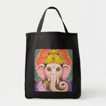 Ganeshas Segen Leinentaschen