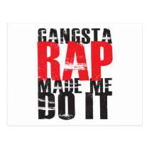 Gangsta Rap ließ mich es tun - Schwarzes postkarten