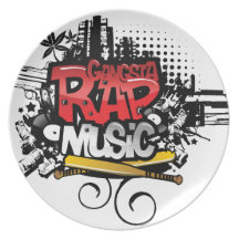 Gangsta Rap Music Dinner Plates