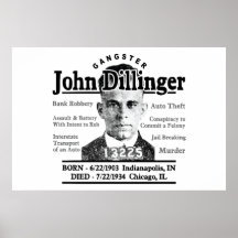 Gangster John Dillinger Plakat