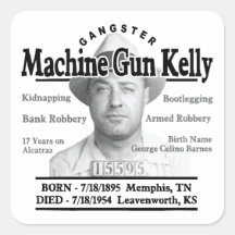 Gangster-Maschinengewehr Kelly Stickers