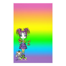 "Gänseblümchen-" niedlicher Katzen-Regenbogen-feen Personalisiertes Büropapier