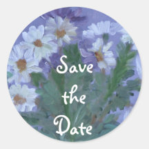 Gänseblümchen Save the Date Runder Sticker