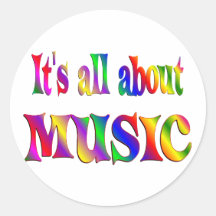 Ganz über Musik Runder Sticker