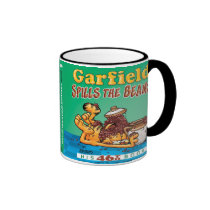 Garfield verschüttet den Bohnen-Becher tassen