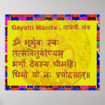 Gayatri n OM Beschwörungsformel durch Naveen Joshi Plakatdruck