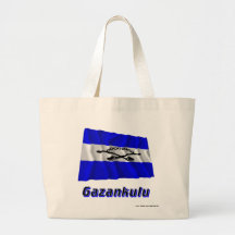 Gazankulu wellenartig bewegende Flagge mit Namen Leinentasche