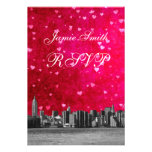 Geätztes NYC Skyline-heißes rosarotes Herz UAWG w  einladungen
