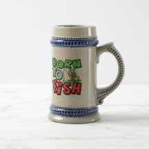 Geboren, Fischen-T-Shirts und Geschenke zu fischen Haferl