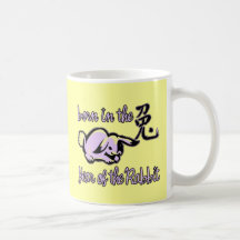 Geboren im Jahr des Kaninchen-Chinese-Tierkreises Teetasse