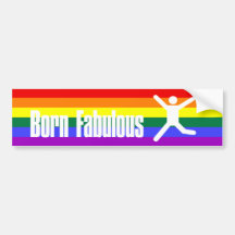 Geborener fabelhafter Gay Pride-Regenbogen Auto Aufkleber