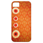 Gebrannter orange Damast-Rosa-Gänseblümchen iPhone iPhone 5 Hülle