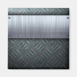 Gebürstete Metalldiamant-Platten-Schablone Kühlschrankmagnet
