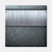 Gebürstete Metalldiamant-Platten-Schablone Kühlschrankmagnet