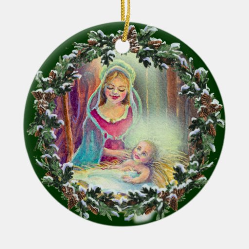 GEBURT CHRISTI durch SHARON SHARPE Weihnachtsbaum Ornamente