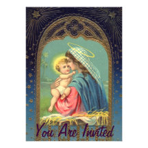 Geburt Christi Mary, die das Baby Jesus hält Einladung