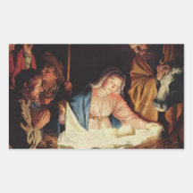 Geburt Christis-Szene Rechteckige Sticker