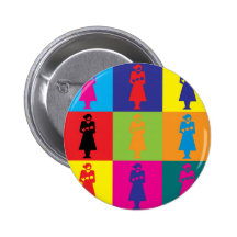 Geburtshilfe-Pop-Kunst Button