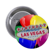 Geburtstag IN fabelhaftem Las Vegas-Knopf - Ballon Anstecknadelbutton
