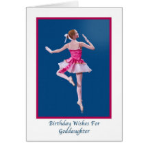 Geburtstag, Patenttochter, Ballerina auf blauer Ka