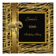 Geburtstag tierische wilde elegante 6 des Goldschw Personalisierte Einladungskarten