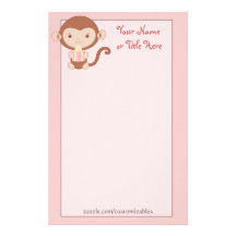 Geburtstags-Affe-Rosa stationär Individuelles Druckpapier