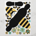 Geburtstags-Bienen-Gastgeschenk-Kasten Bedruckte Flyer