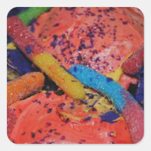 Geburtstags-kleine Kuchen und gummiartiger Wurm-Au