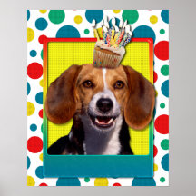 Geburtstags-kleiner Kuchen - Beagle Posterdrucke