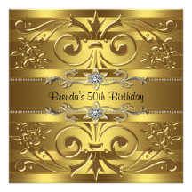 Geburtstags-Party der GoldWirbels-Frau 50. Gold Ankündigung