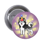 Geburtstags-sibirischer Husky/alaskischer Malamute Anstecknadel