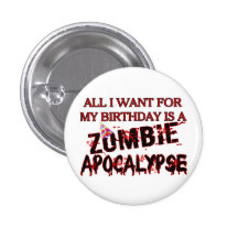 Geburtstags-Zombie-Apokalypse Buttons