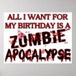 Geburtstags-Zombie-Apokalypse Posterdruck