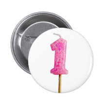 Geburtstagskerze Nr. 1 Buttons