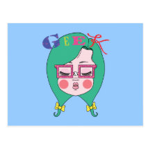 Geeky Mädchen Postkarte
