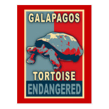 Gefährdete Galapagos-Schildkröten-Pop-Kunst-T-Shir Postkarte