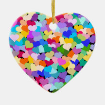 Geformte Verzierung des Regenbogenconfetti-Herz-He Weihnachtsornament