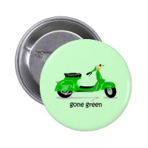 gegangener grüner Roller Anstecknadel