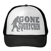 Gegangener squatchin Schwarztext u. -bigfoot Retrokultcap