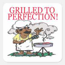 Gegrillt zur Perfektion Quadratsticker
