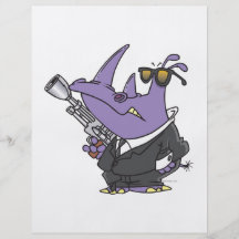 geheimer Agent Rhino-Spions-Cartoon Vollfarbige Flyer