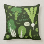 Gehen Grün! (Belaubtes Grün!) niedliche Veggies Zierkissen